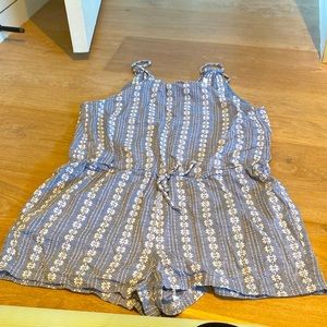 Madewell chambray romper with flowers
